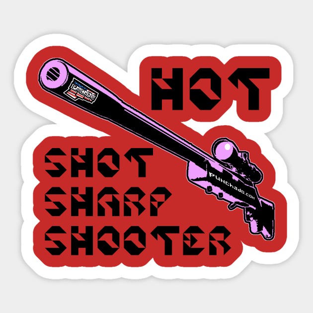 Hot Shot Sharp Shooter, v. Code Pink Blk Text Sticker by punchado